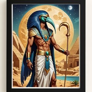 Ancient Egyptian God Thoth Art Print In A Frame 8x10